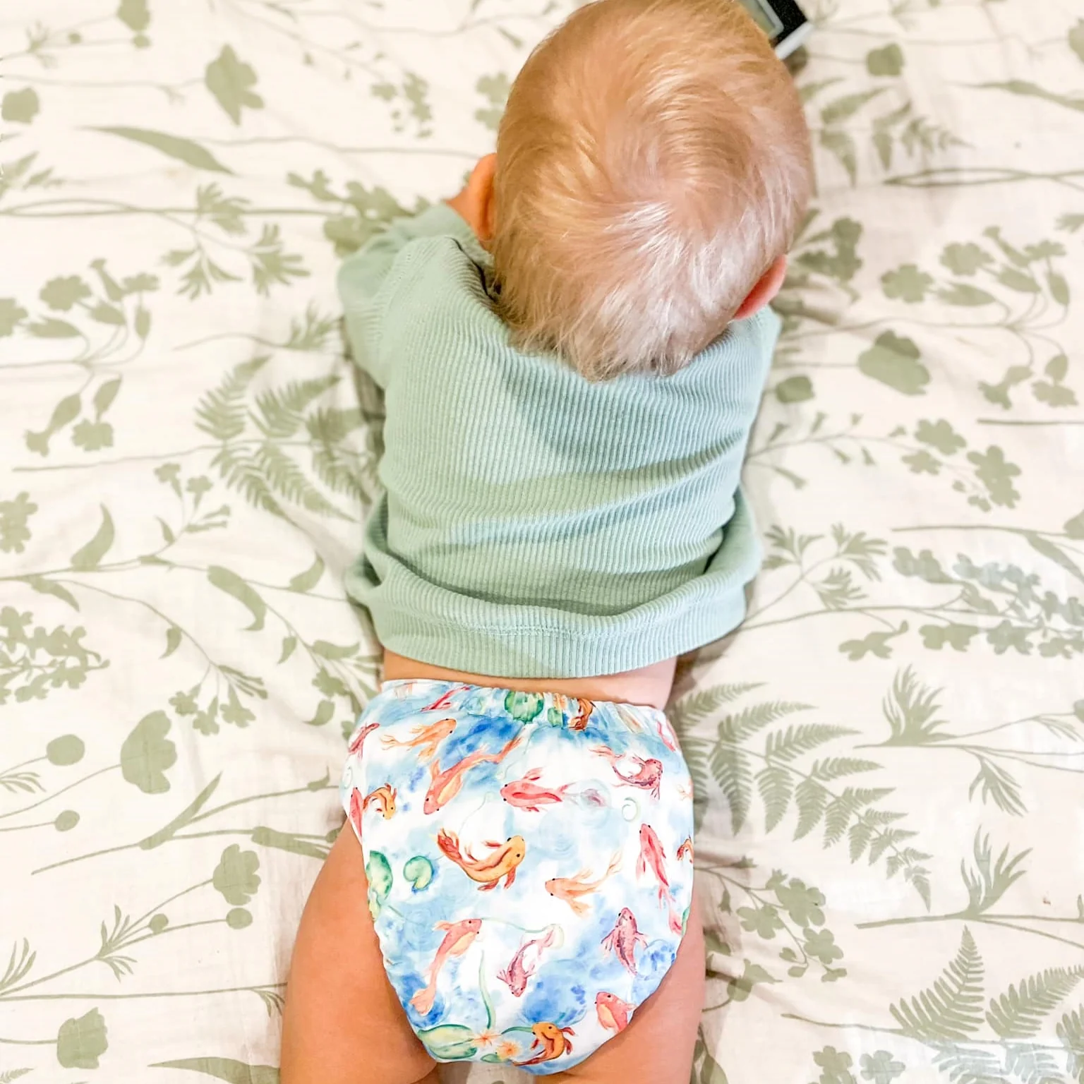 Ultimate Wipeable Cloth Nappy (Deluxe) | Feeling Koi - Image 5