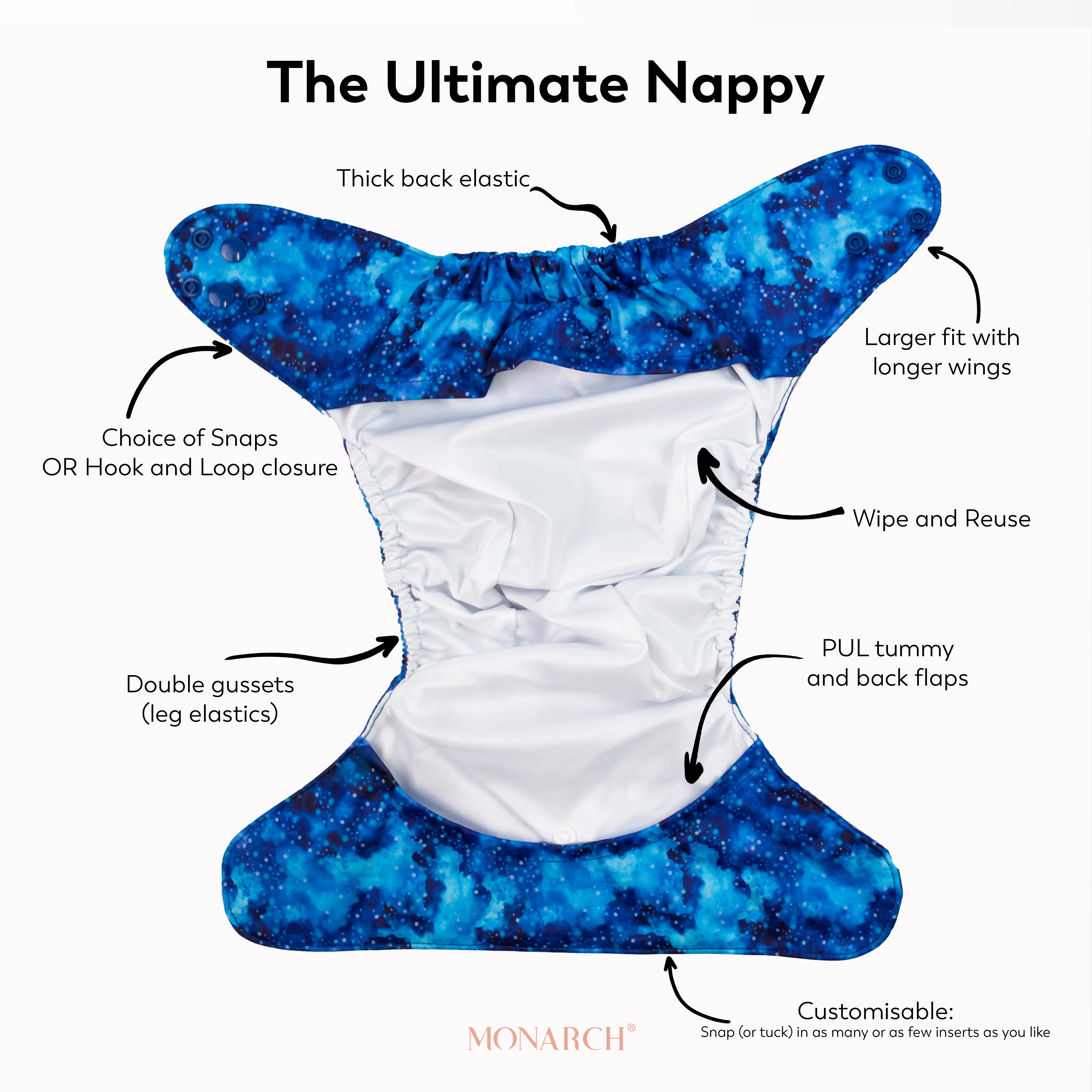 Ultimate Wipeable Cloth Nappy (Lite) | Four Seasons - Image 7